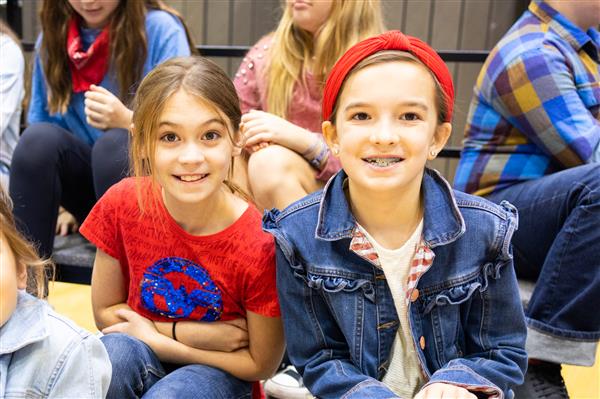 School-wide assembly with Veterans and their families. 